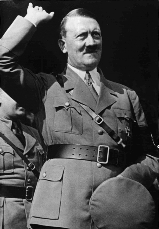 Adolf Hitler at the tribune for his speech to the HJ in Nuremberg